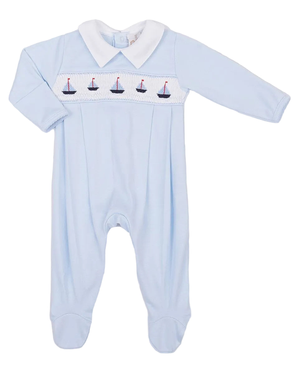 Sailboat Hand Smocked Footie