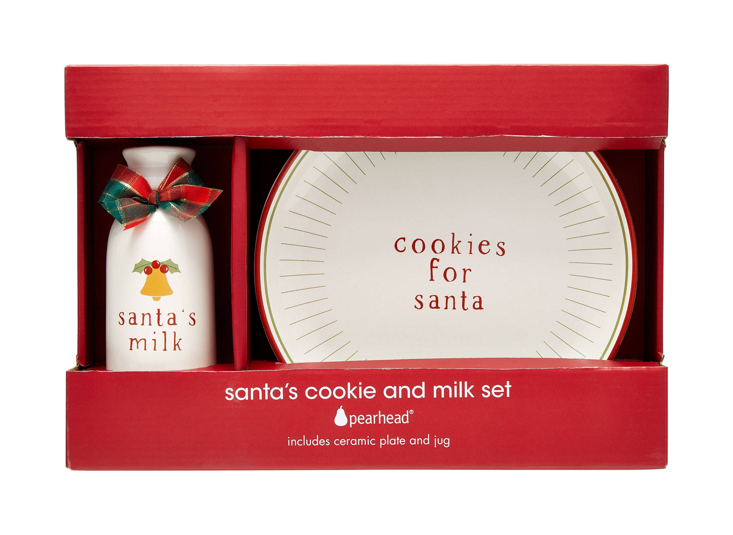 Santa Christmas Cookie Plate & Milk Jug