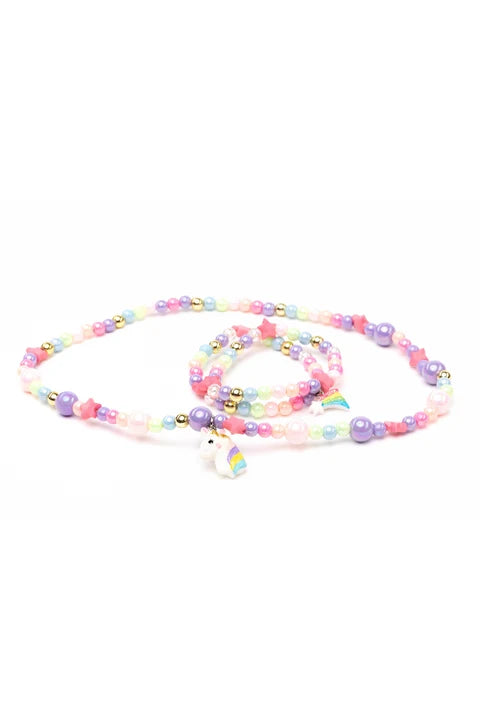 Cheerful Starry Unicorn Necklace/Bracelet Set (2 pc)