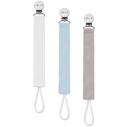 Ali+Oli Linen Pacifier Clips