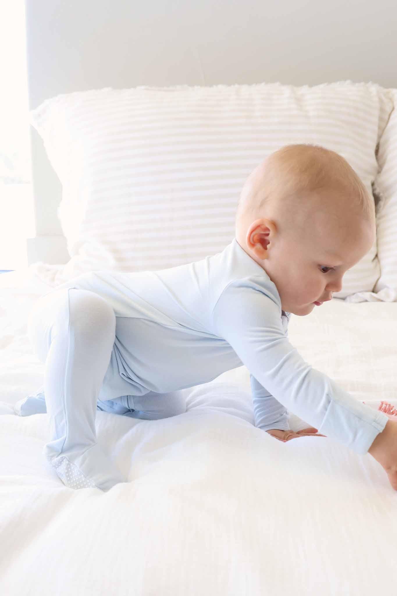 Baby Blue Zipper Footie