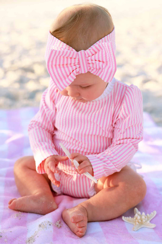 Swim Bow | Seersucker Pink