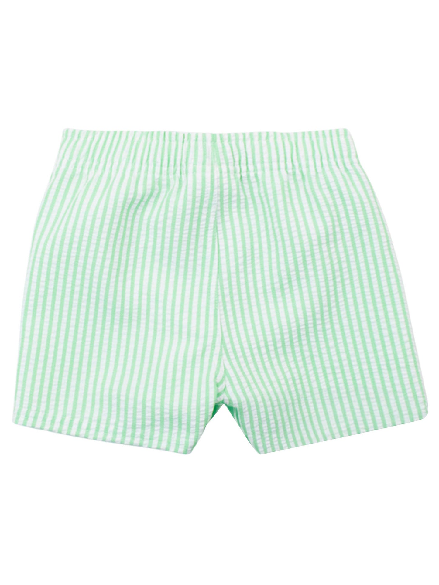 Green Seersucker Swim Trunks