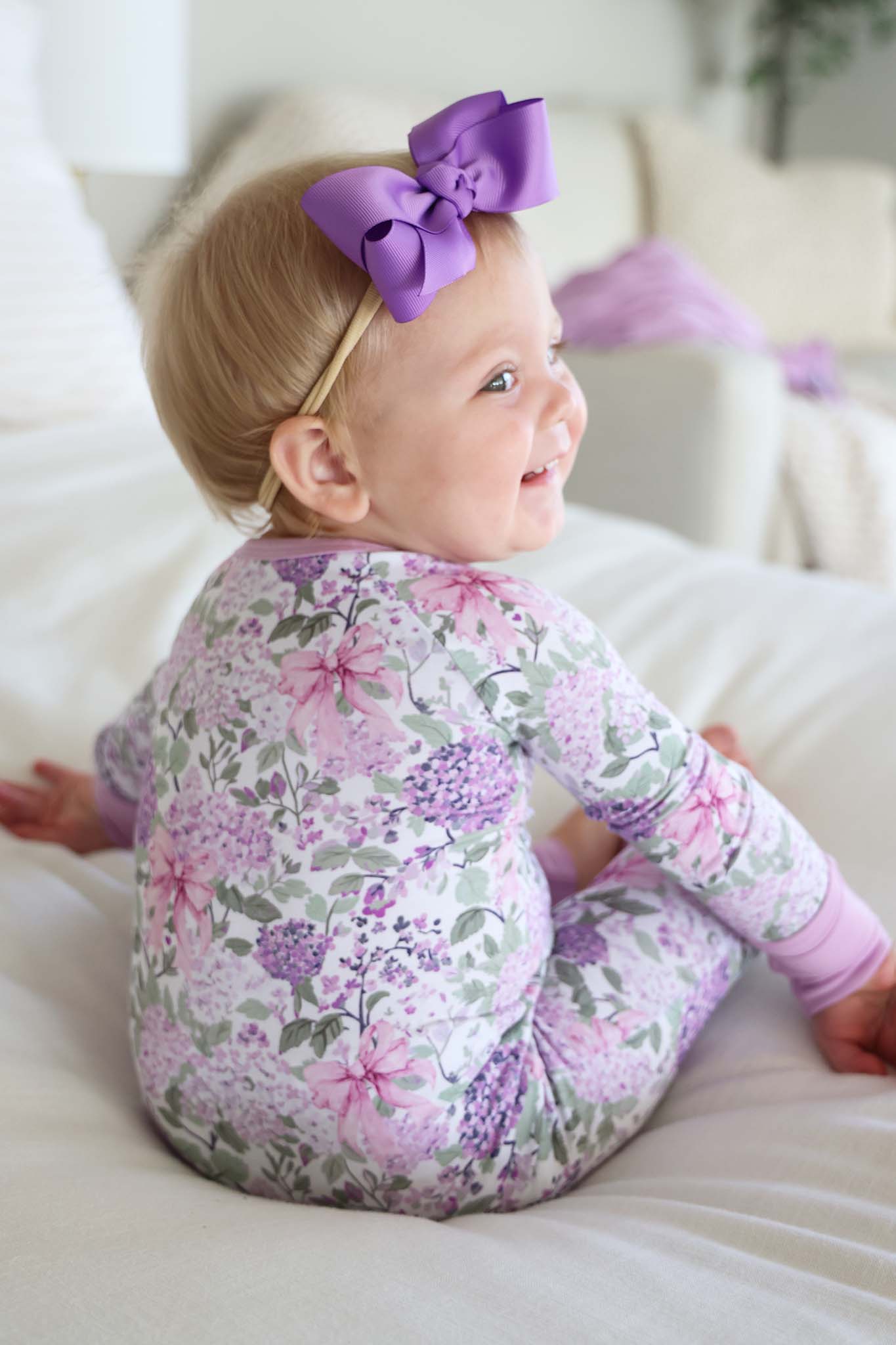 Lavender Lullaby Zip Romper