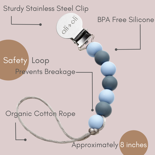 Ali+Oli Pacifier Clip (Iron)