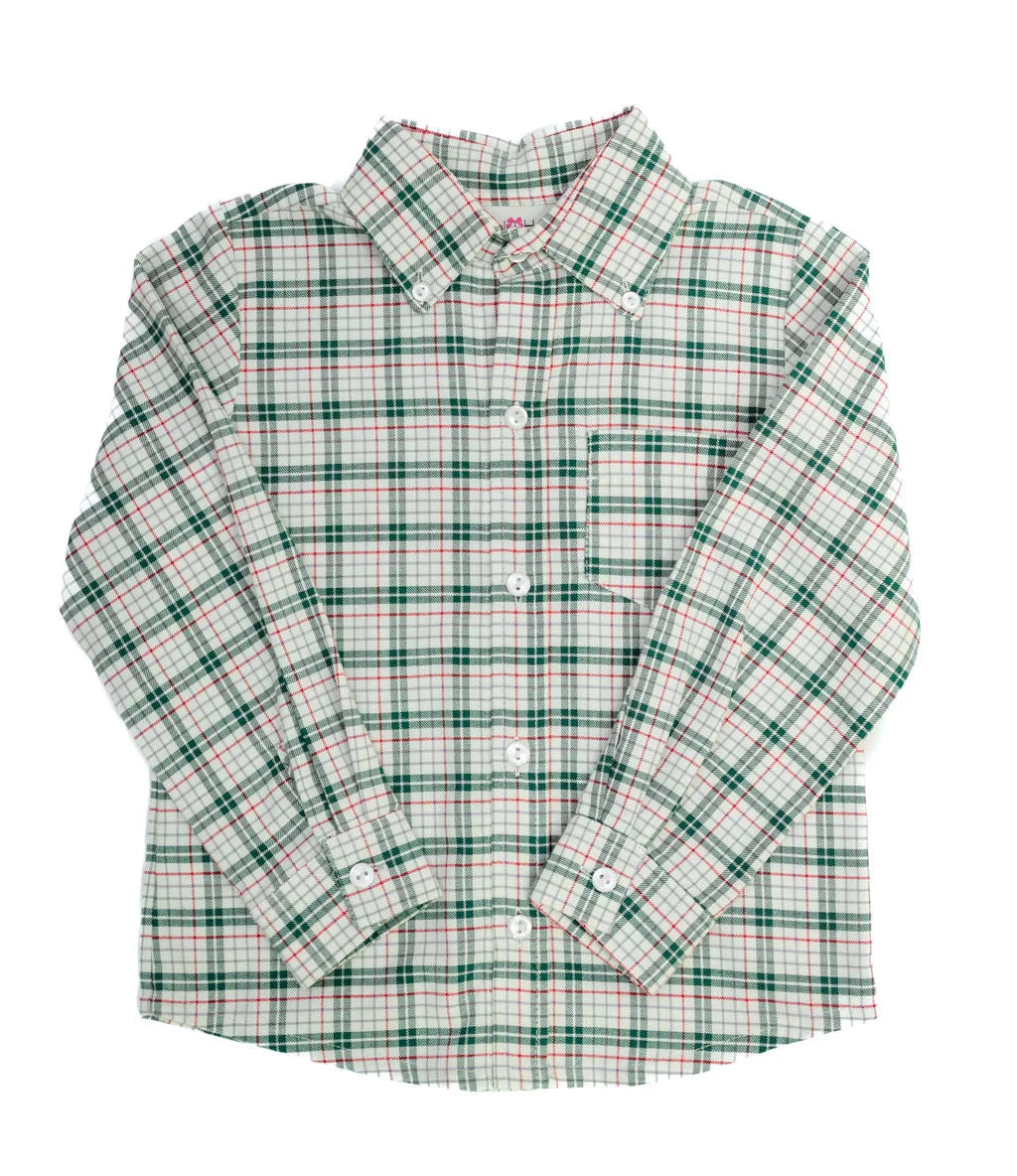 Holiday Plaid Collard Shirt