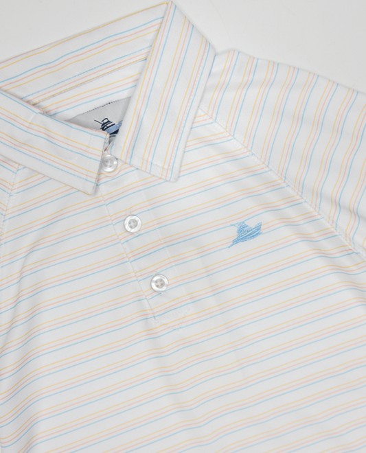 SouthBound Polo - Coral Stripe