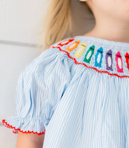 Blue Crayon Stripe Bubble
