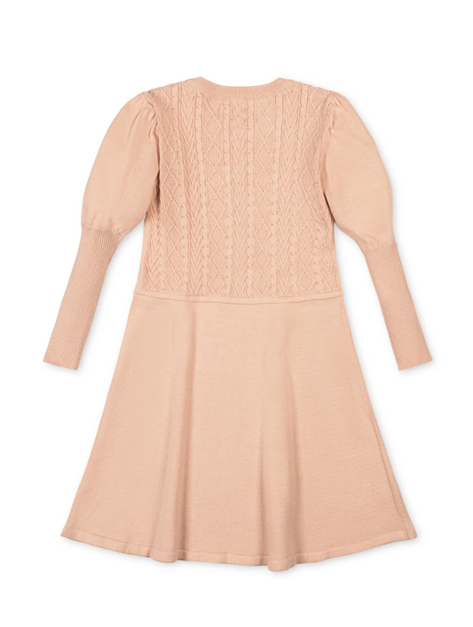 Cable Sweater Dress (Blush)