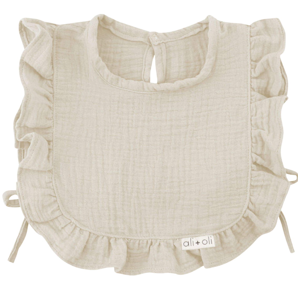 Baby Sawyer Monogrammed Tan Bib