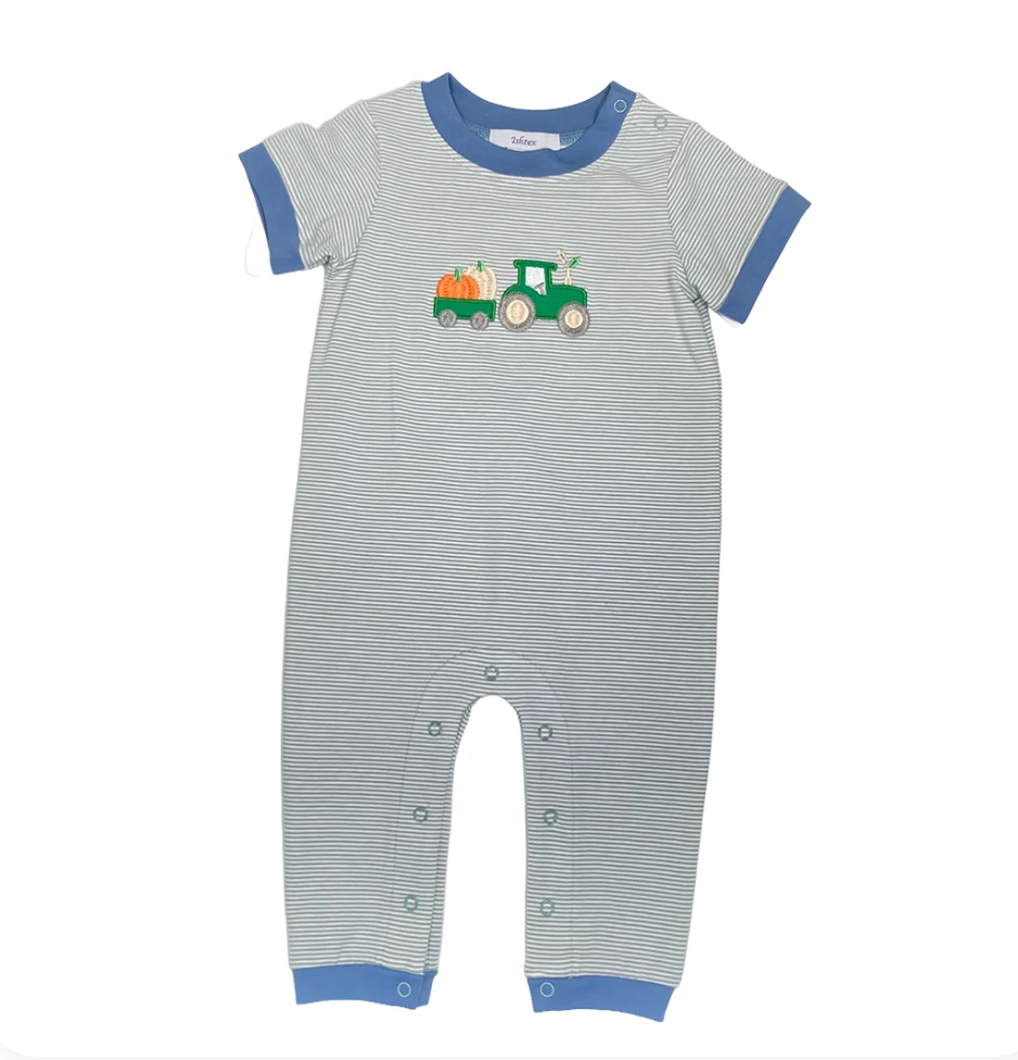 Pumpkin Applique Boys Romer