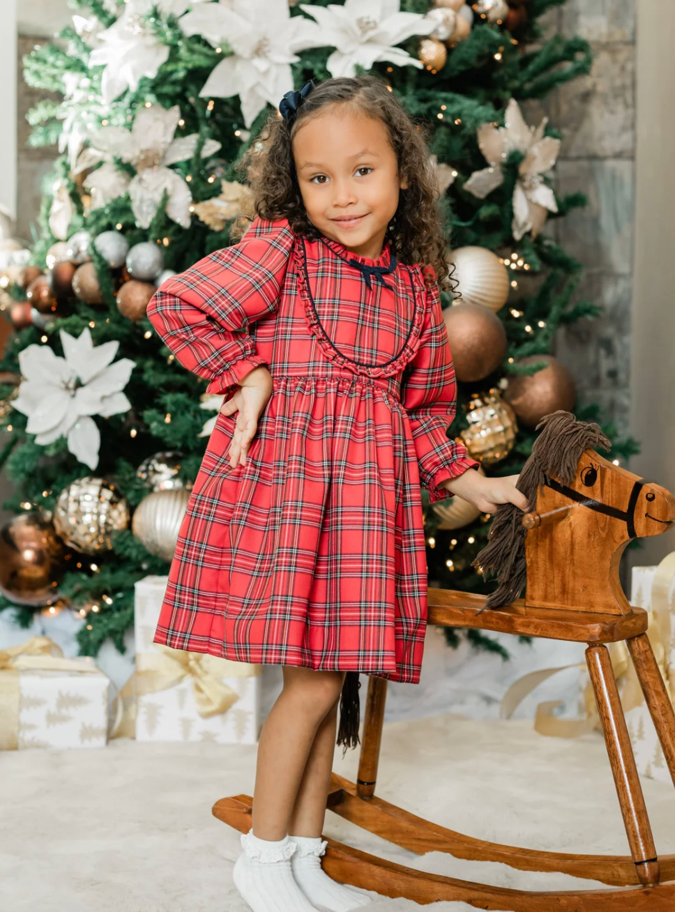 Red Plaid Angie LS Dress