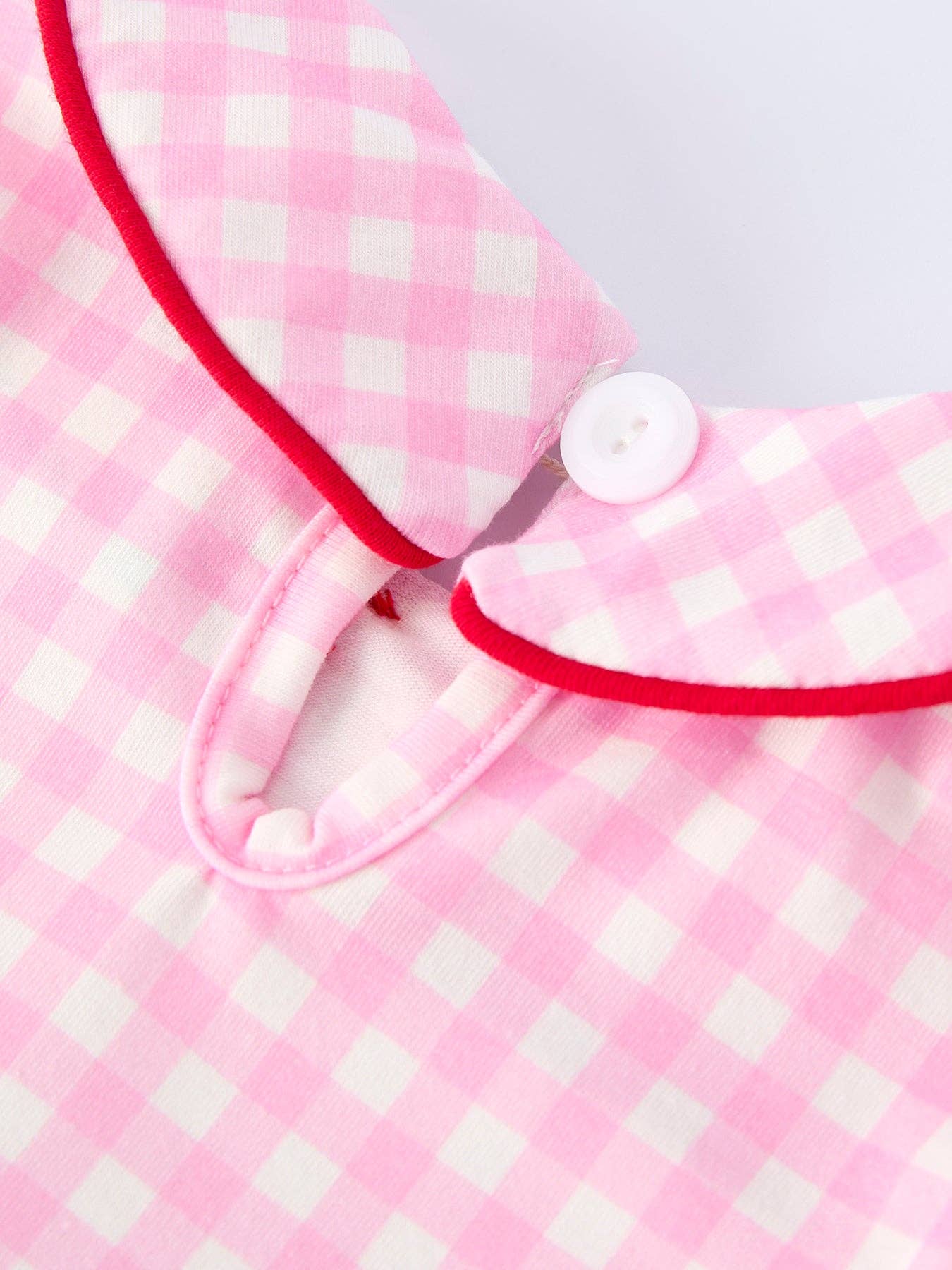 Girls' Valentine Heart Plaid Romper