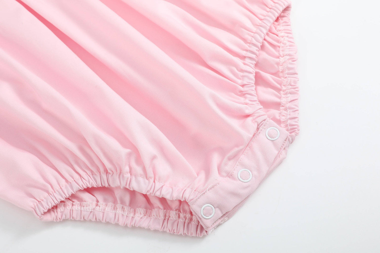 Pink and White Smocked Bubble Romper