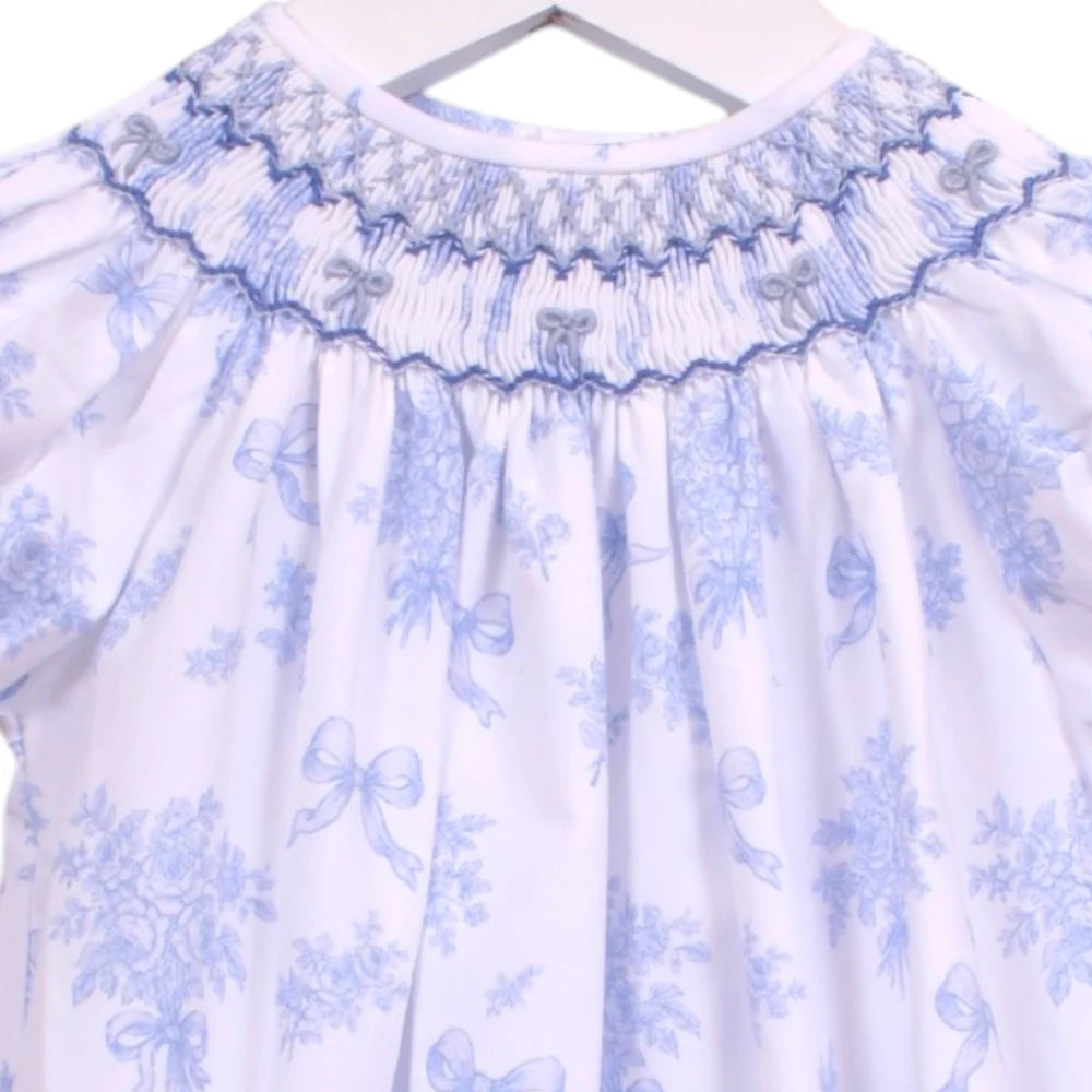 Evelyn Wht/Blue Floral Bubble