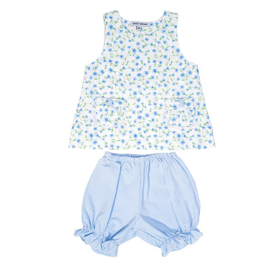 Blue Floral Bloomer Set