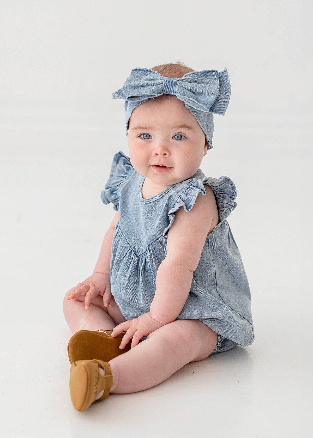 Sunset Fields Blue Romper: 6M