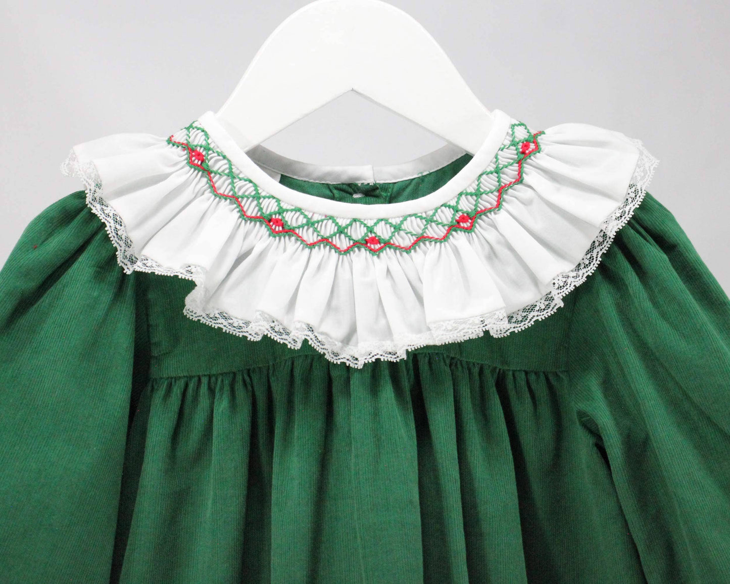 Green and White Claire Dress: 5