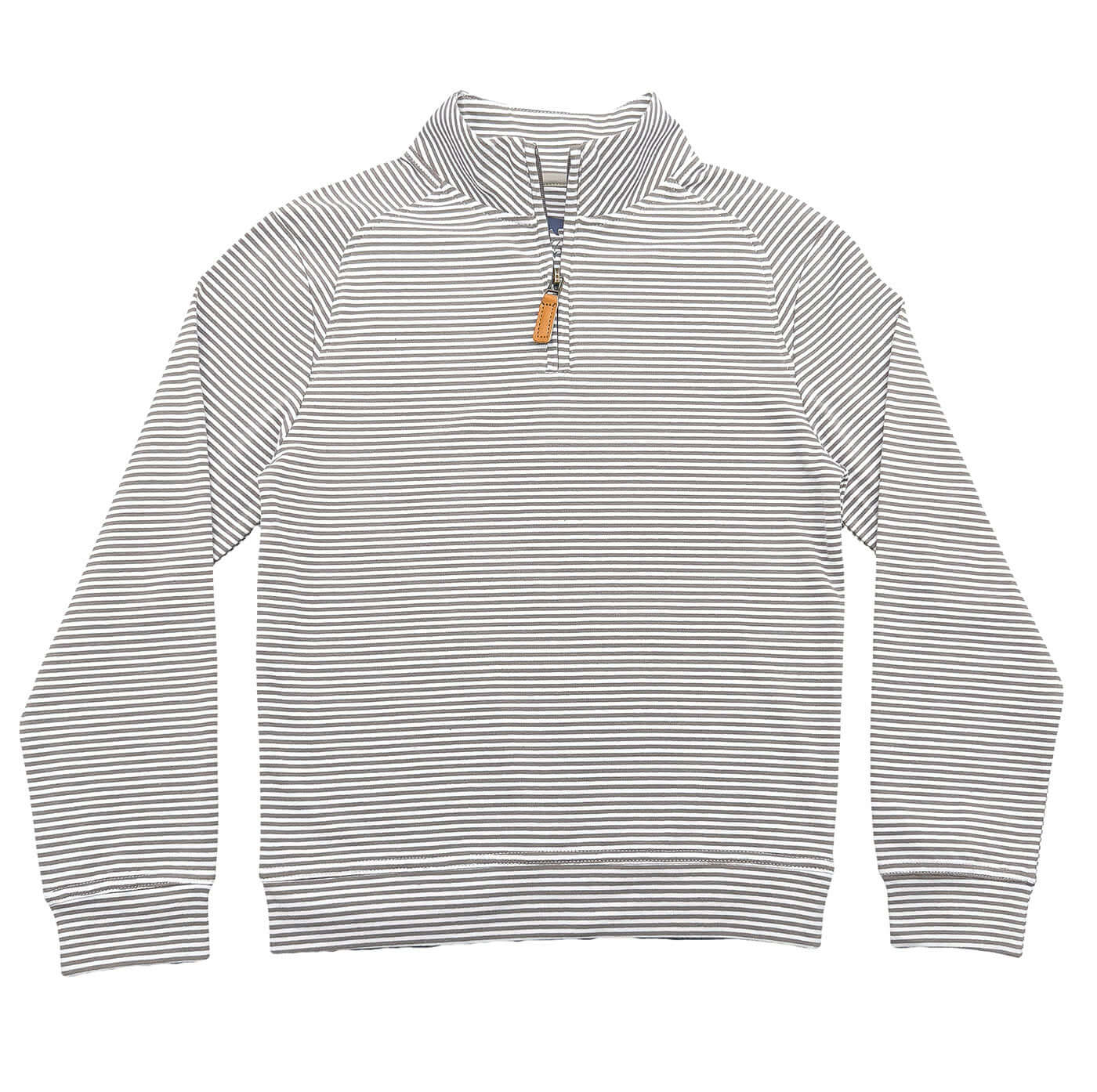 Collins Quarter Zip Khaki Stripe