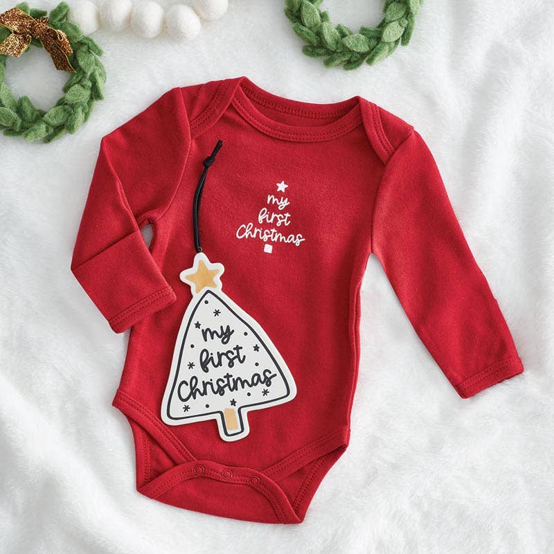 LS Snapshirt - My First Christmas 0-3m