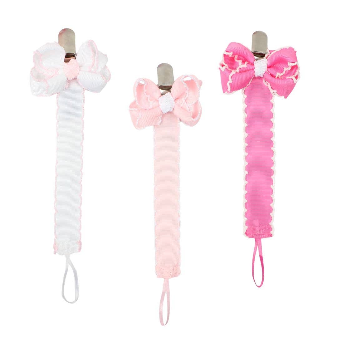 Pacifier Clip w/ Detachable Bow