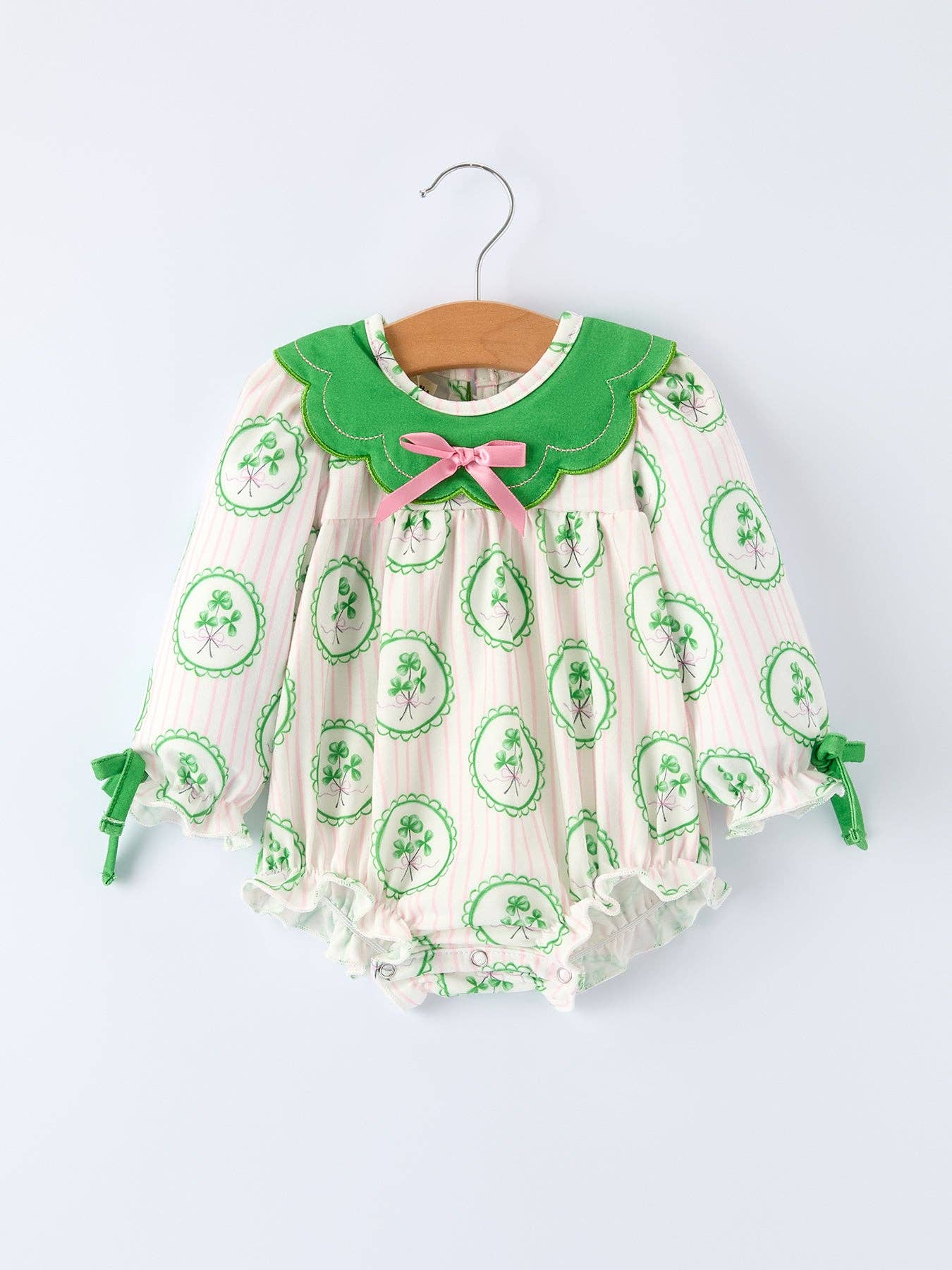 Shamrock Stripe LS Romper