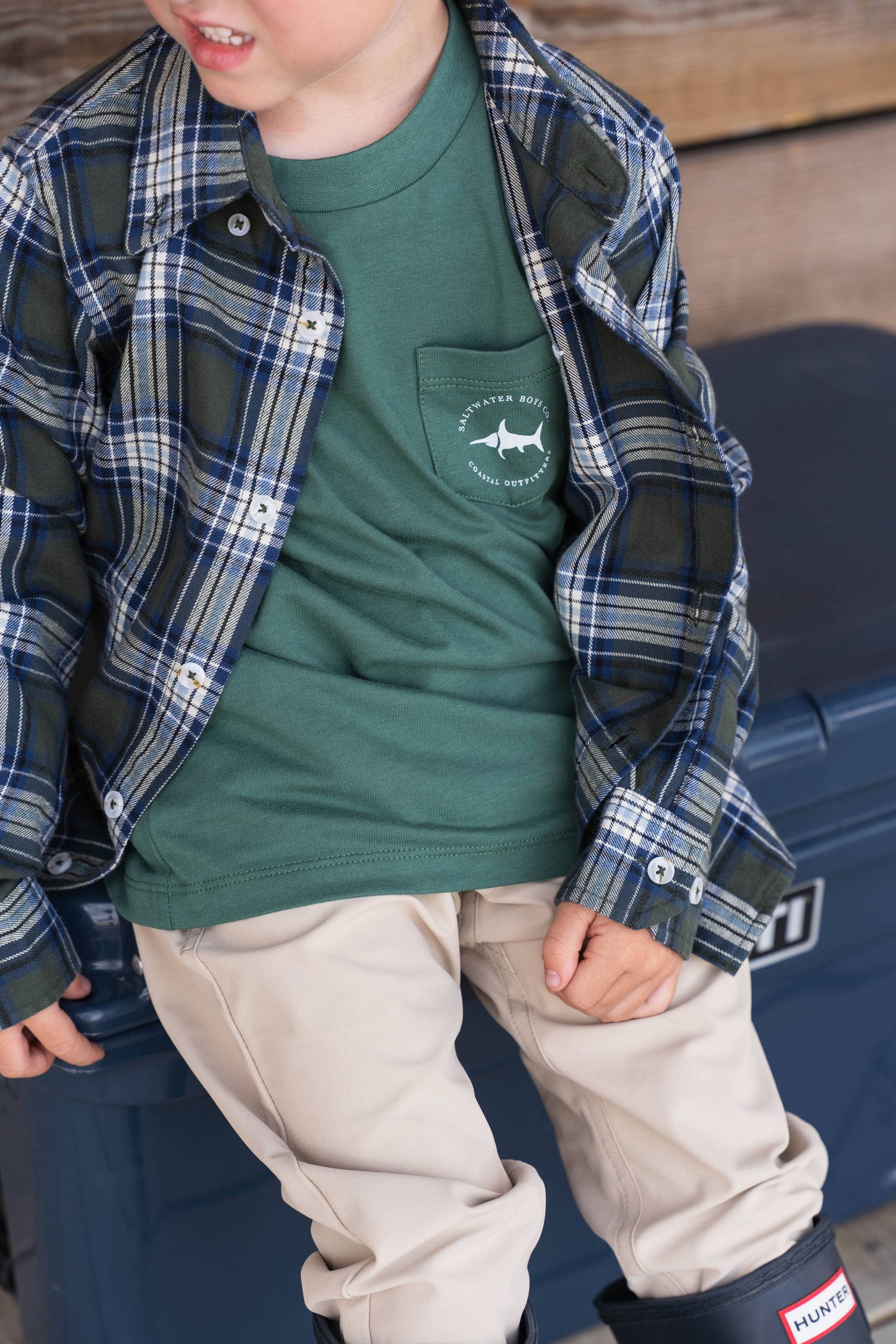 Boys Flannel Green