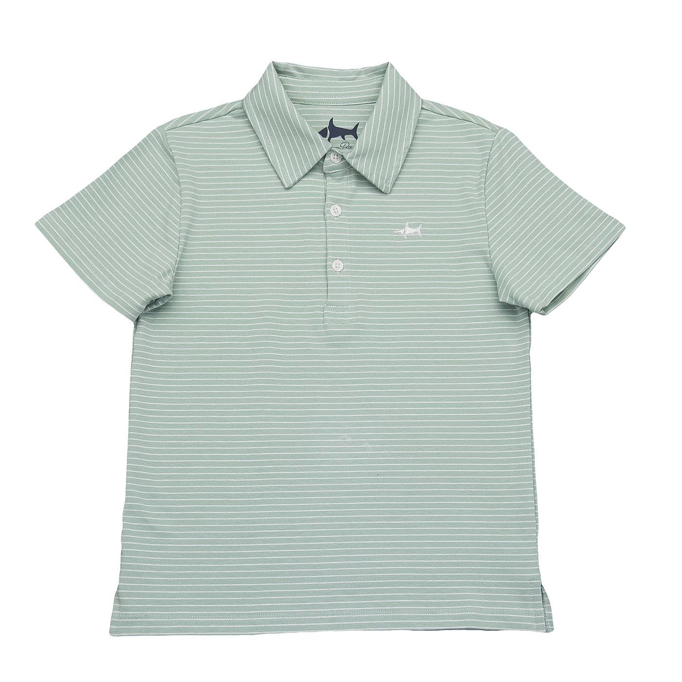 Banks SS Polo Seafoam/White Stripe 