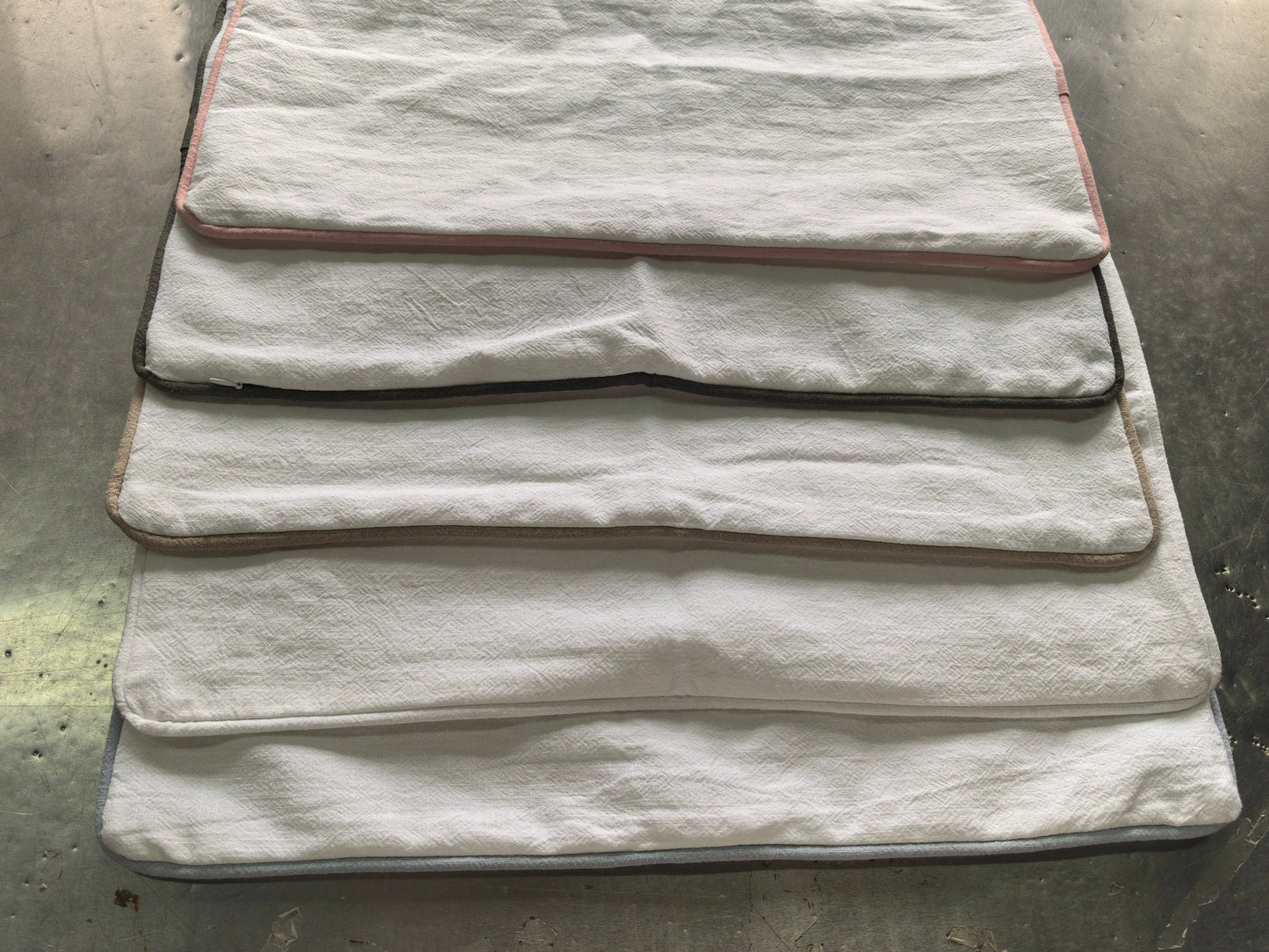 Pillow Covers: WHITE/ KHAKI TRIM