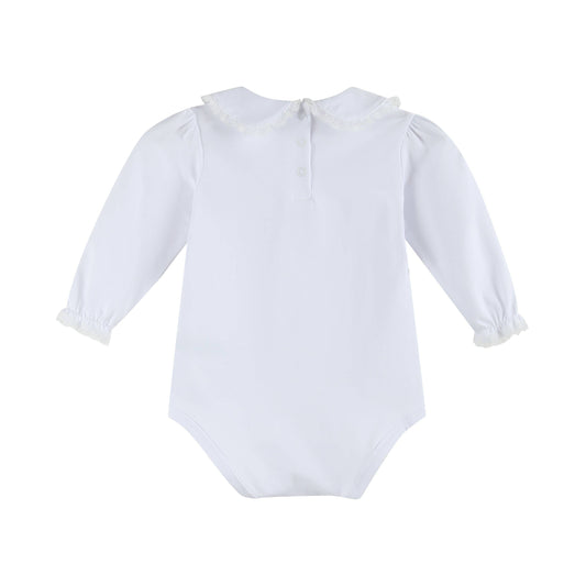White Lace Collared Bodysuit