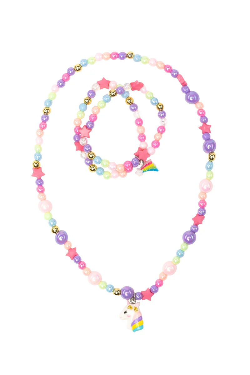 Cheerful Starry Unicorn Necklace/Bracelet Set (2 pc)
