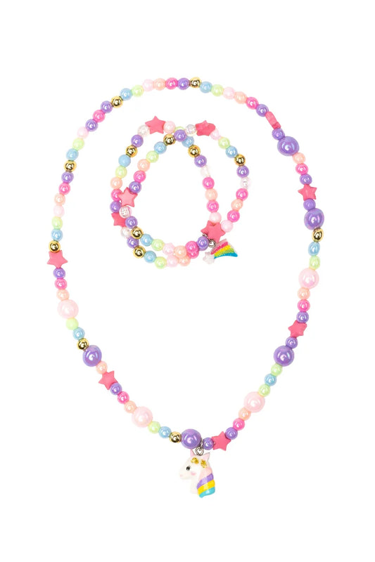 Cheerful Starry Unicorn Necklace/Bracelet Set (2 pc)