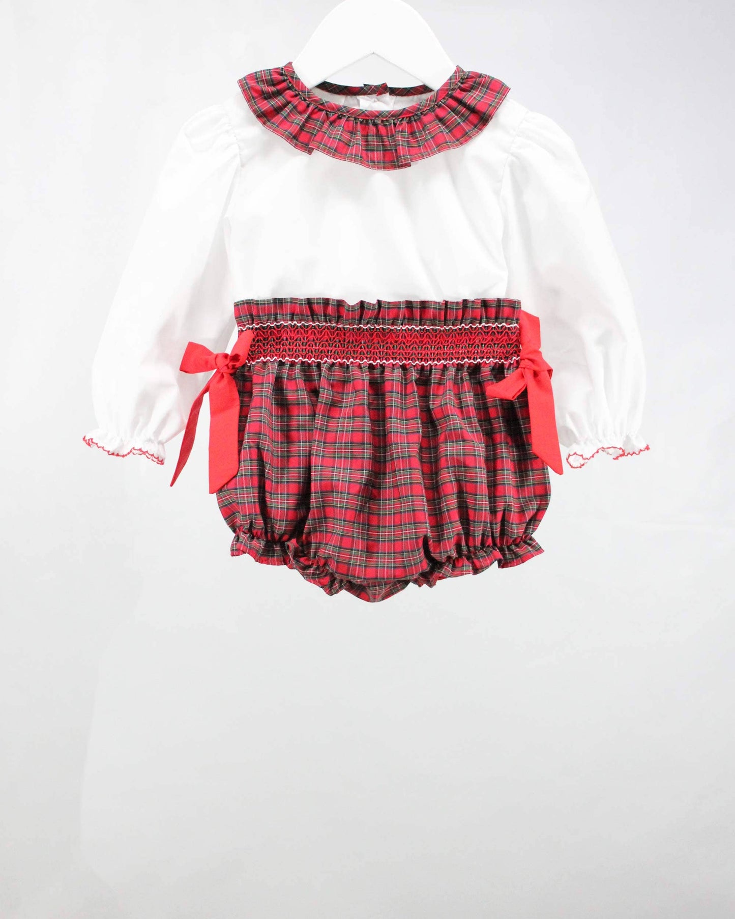 Red Christmas Plaid Sarah Set: 6M