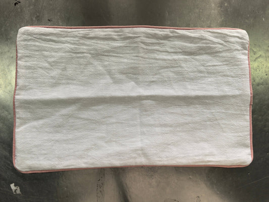 Pillow Covers: WHITE/ PINK TRIM