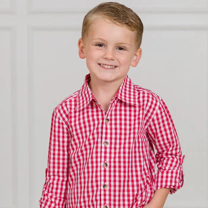 Red Gingham Button Down