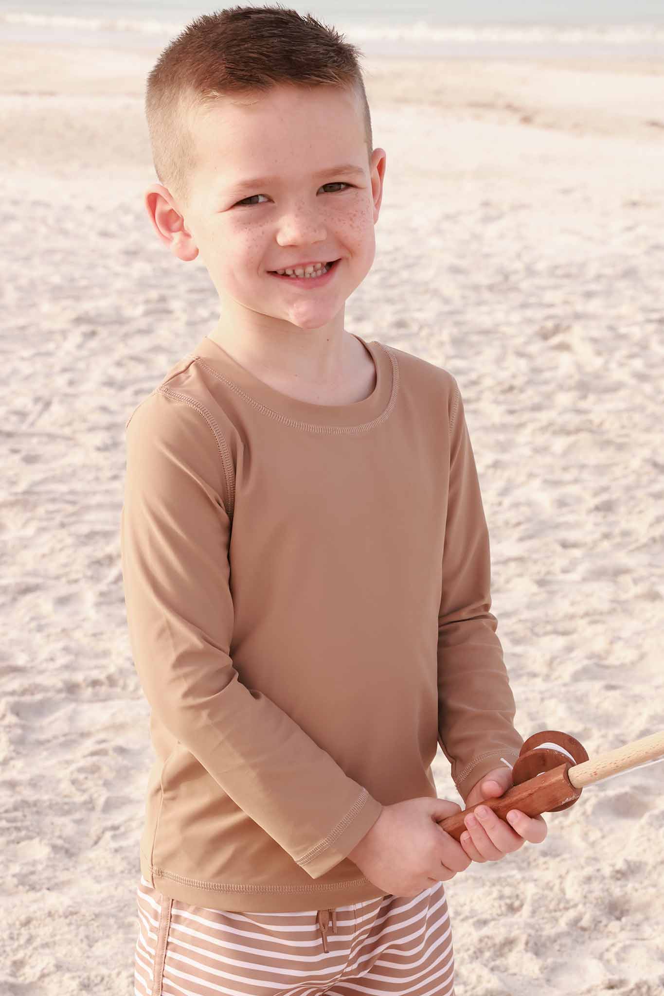 LS Rash Guard Shirt | Sandy Mocha