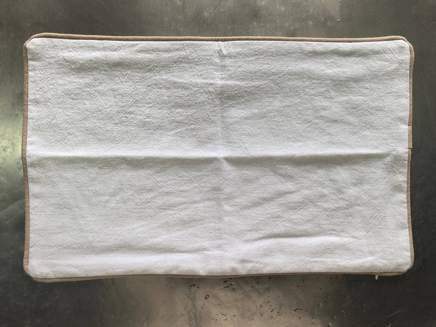 Pillow Covers: WHITE/ KHAKI TRIM