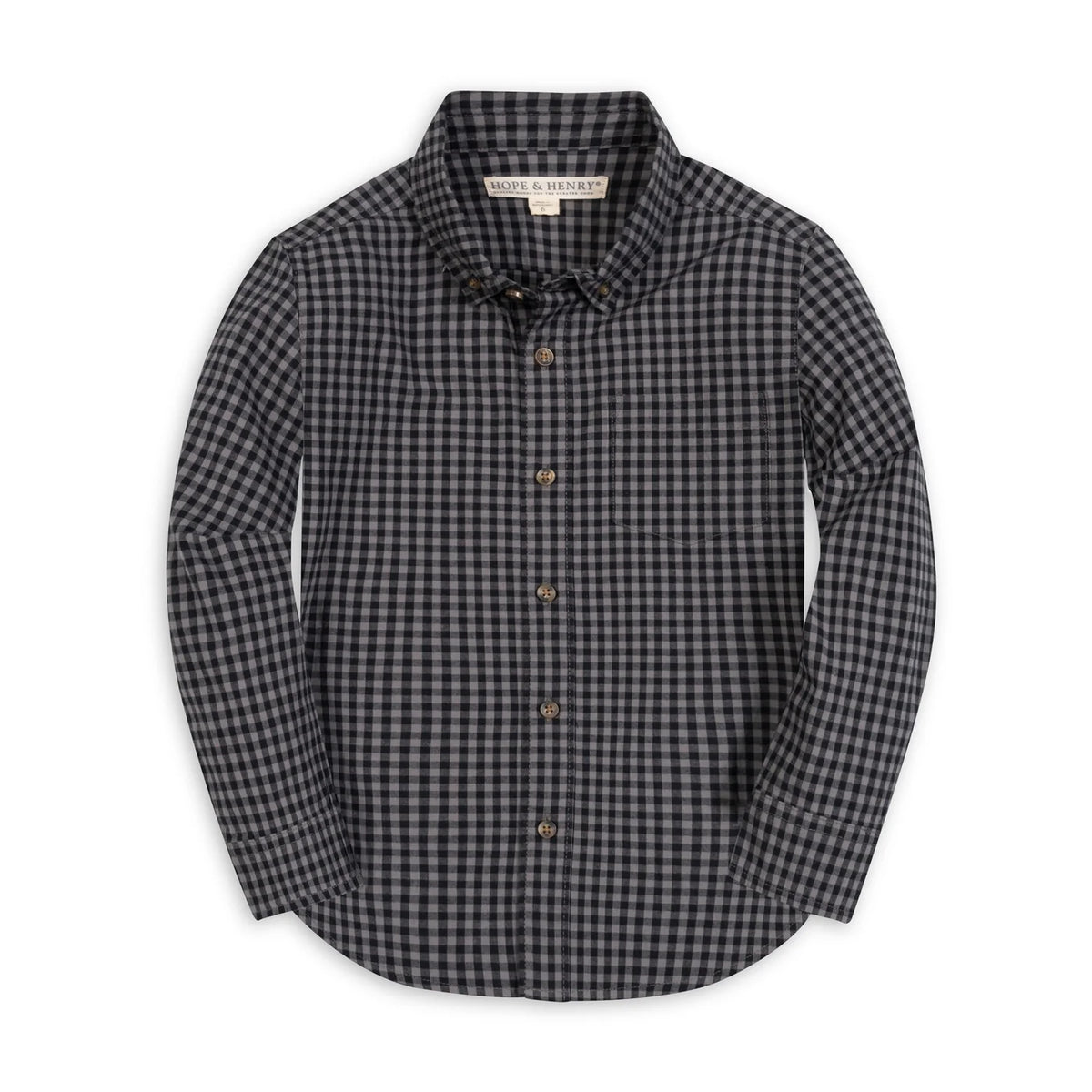 Black Gingham Poplin Shirt