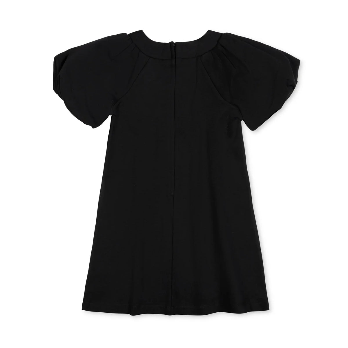 Black Bubble Sleeve Ponte Dress
