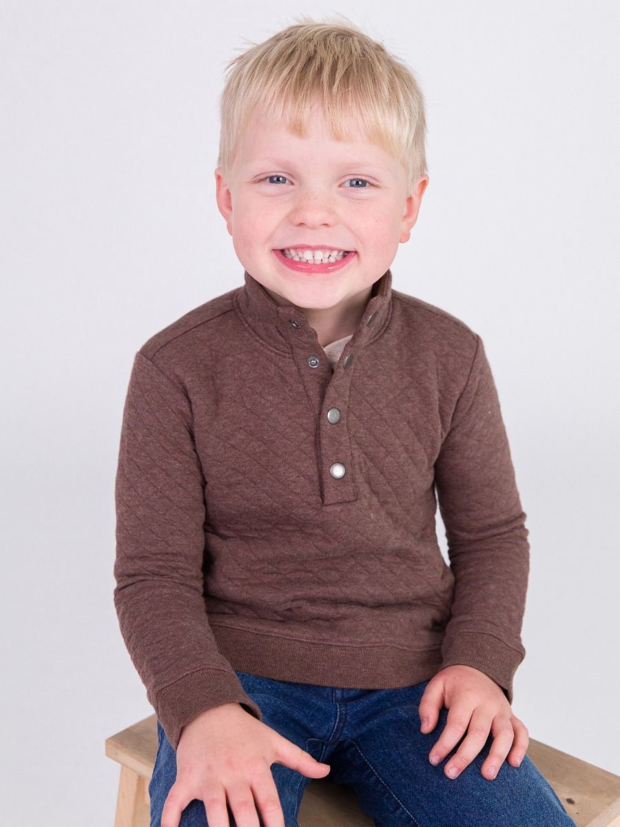 Brown 1/4 Snap Sweatshirt