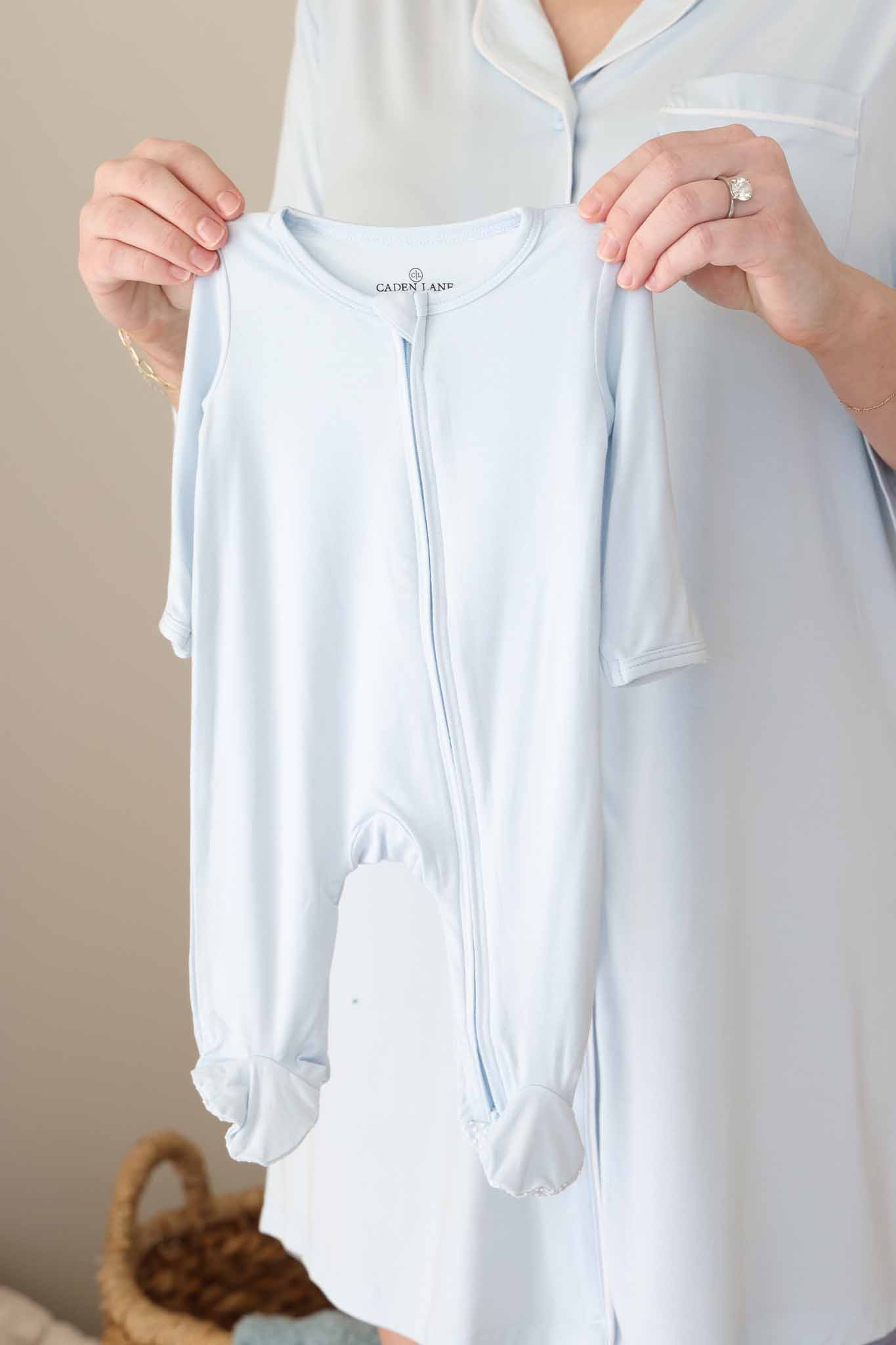 Baby Blue Zipper Footie