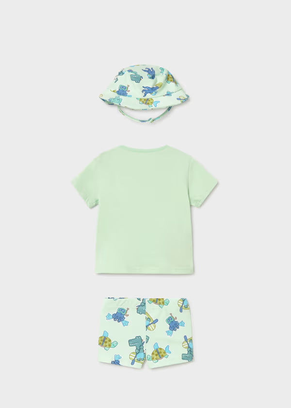 Lime Hippo Bathing Suit Set