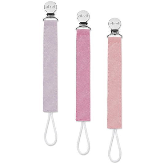 Ali+Oli Linen Pacifier Clips