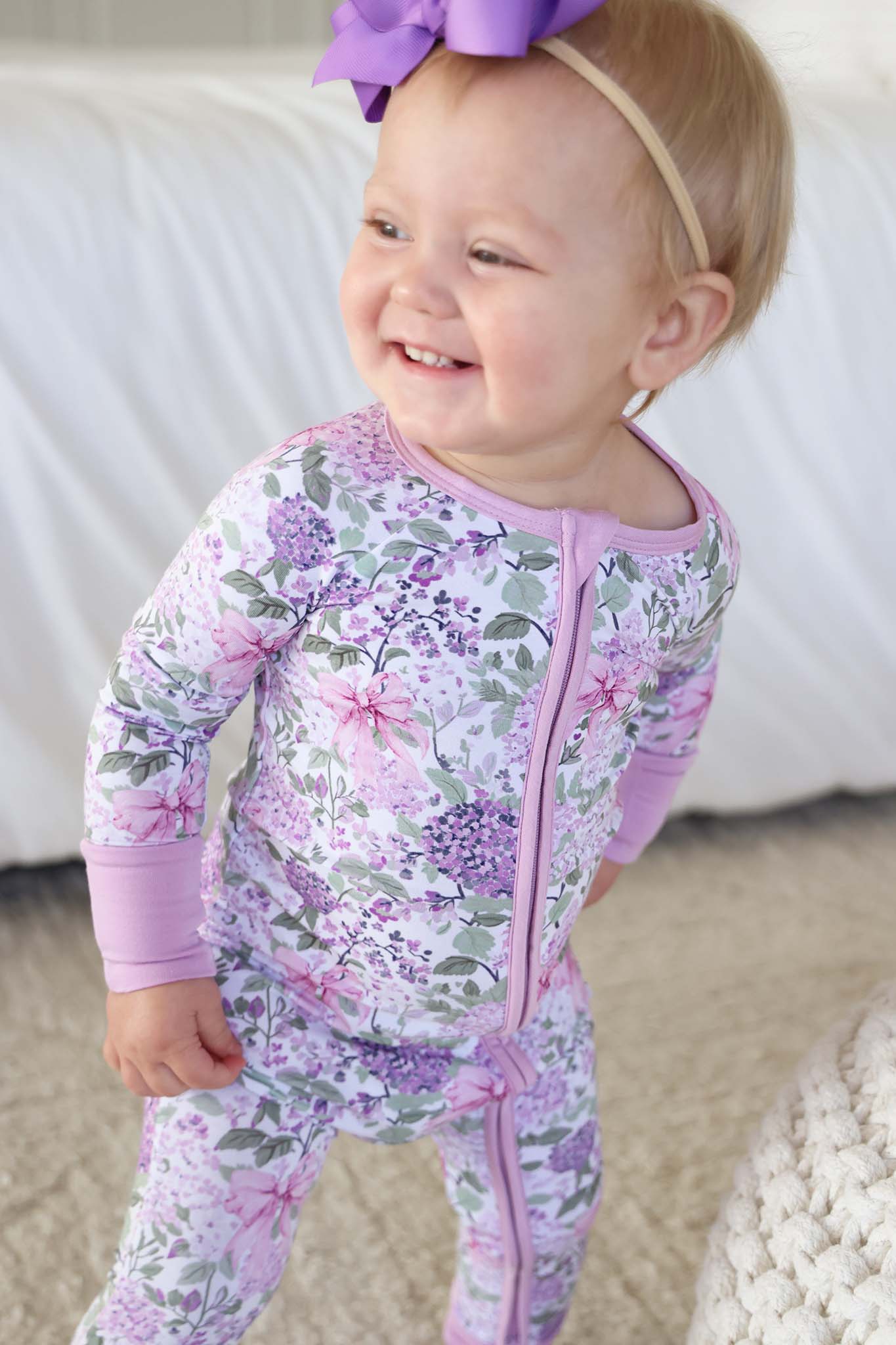 Lavender Lullaby Zip Romper