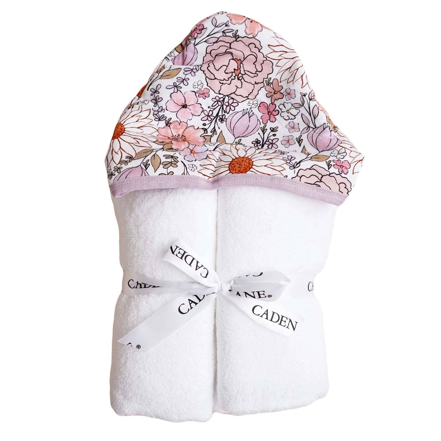 Kids Bamboo Hooded Towels: Purple Floral
