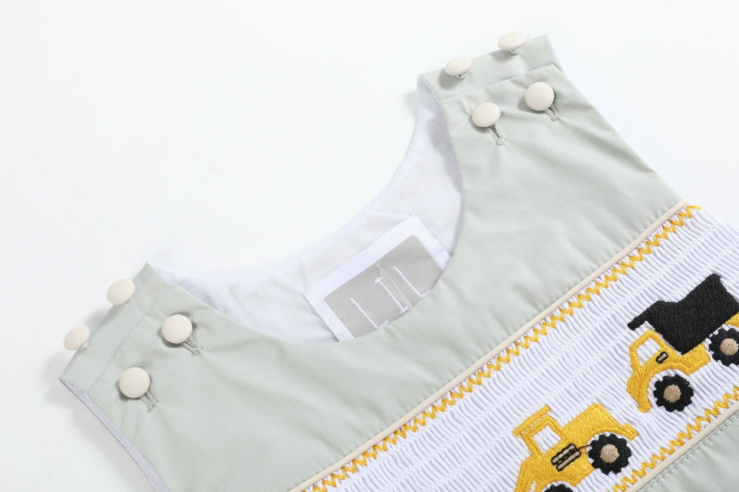 Construction Smocked Overalls: 3-6M