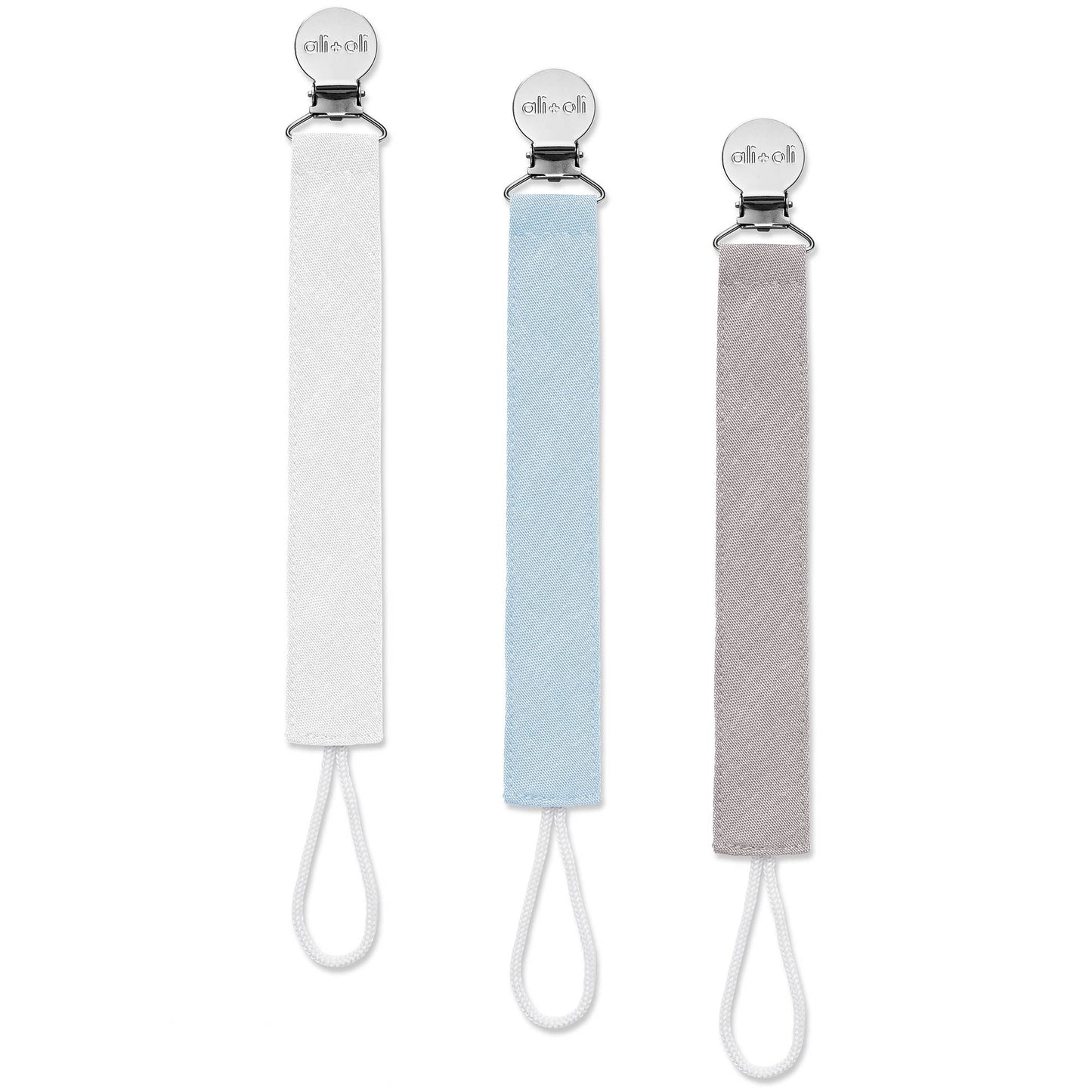 Ali+Oli Linen Pacifier Clips