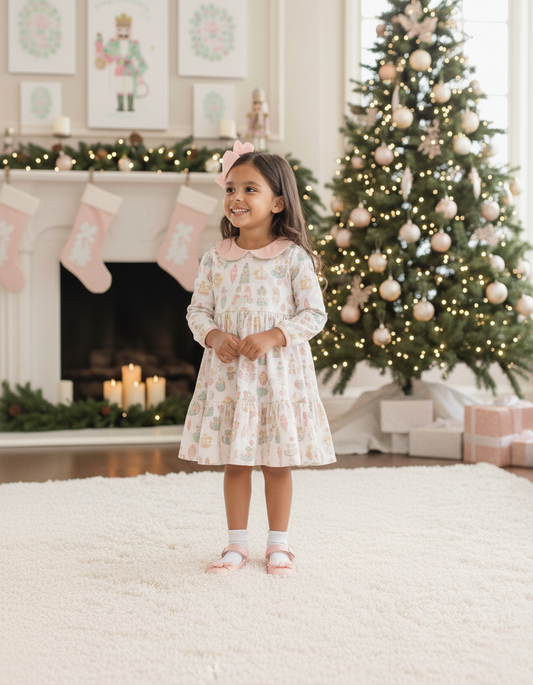 Christmas Ornaments Print Swing Dress: 4/5