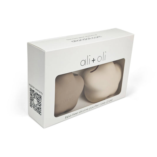 Ali+Oli Silicone Pacifier Case 2-pack Star (Taupe-Sand)