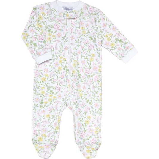 Berry Wildflower Zipper Footie